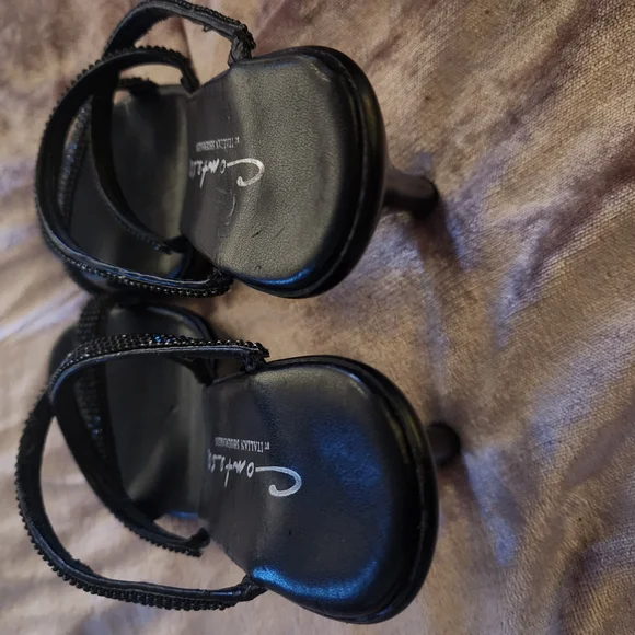 Comtesa rhinestones Elegant Black Mules with Moderate Heel 6M - Picture 6 of 12